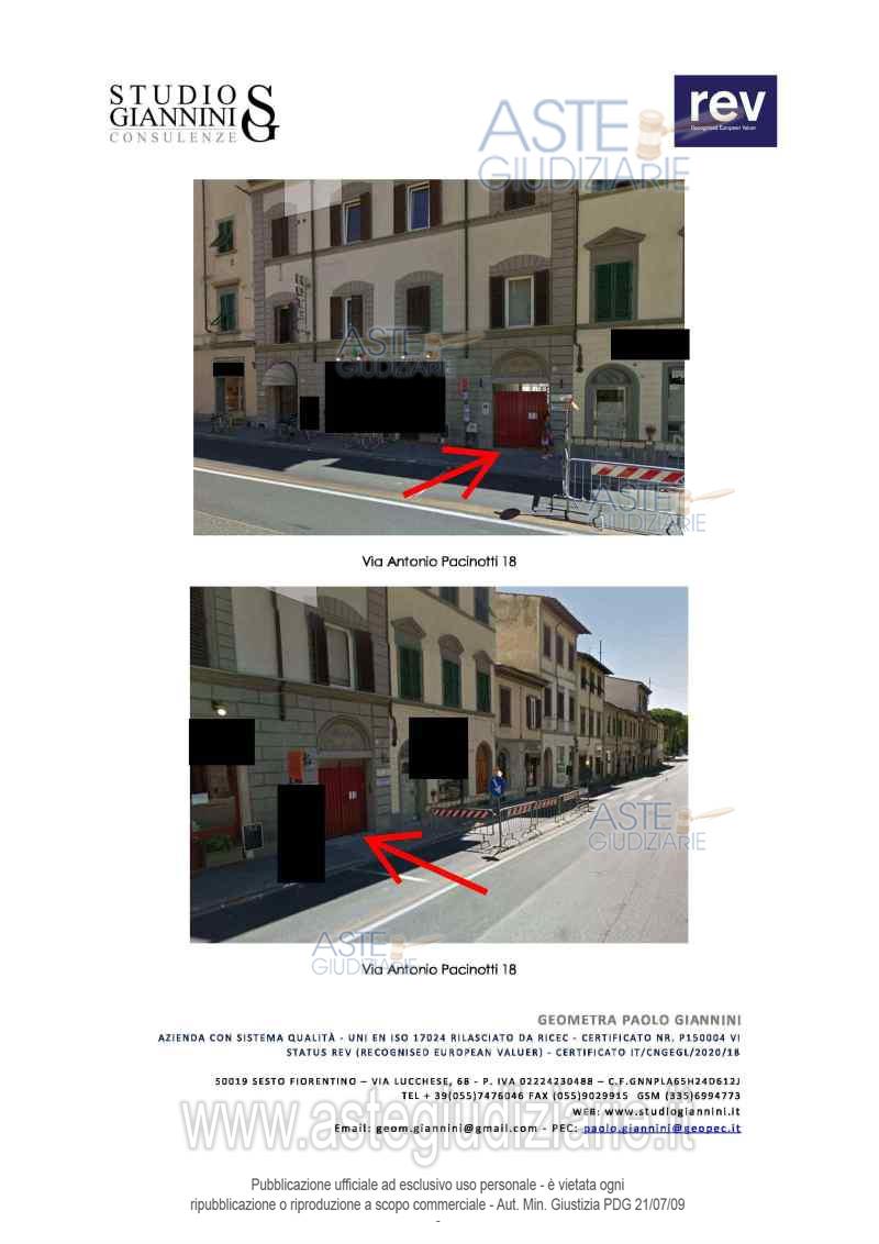 Immobile a destinazione commerciale in Firenze all'interno della corte prospicente la Via Antonio Pacinotti 18/C1 ex 38/r